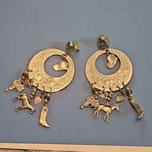 HUGE  Western themed earrings.